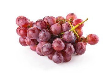 Ripe red grape isolated on white background.