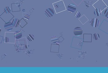 Naklejka premium Light Pink, Blue vector template with crystals, circles, squares.