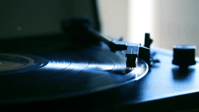 Old Vintage Record Player. Close-Up.