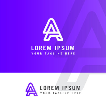 latter logo aa line minimalist abstract design