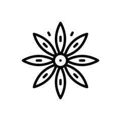 Black line icon for star anise