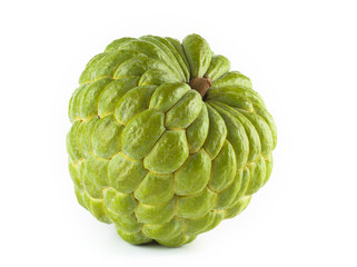 Fototapeta premium Close-up of Ripe sugar Apple (custard apple) fruit on white background