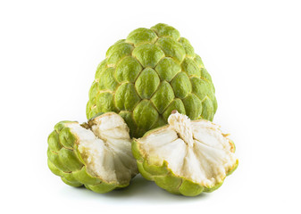 Ripe sugar Apple (custard apple) fruit isolated on white background