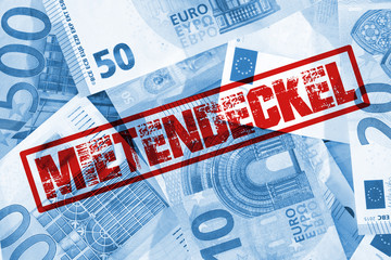Euro Geldscheine und Stempel Mietendeckel