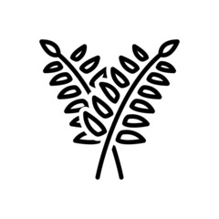 Black line icon for curry tree
