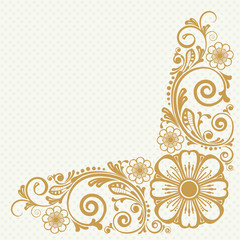 Vintage abstract floral ornament with decorative flowers for design