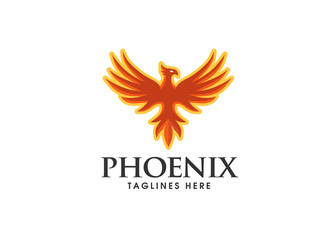 luxury phoenix logo concept, best phoenix bird logo design, phoenix vector logo,creative logo of mythological bird