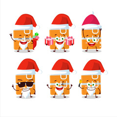Santa Claus emoticons with orange lunch box cartoon character