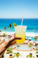 margarita cocktail on the beach resort