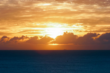 Beautiful sunrise over the sea horizon in Australia