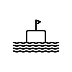 Obraz premium Black line icon for float