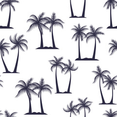 Fototapeta na wymiar Palm trees seamless pattern