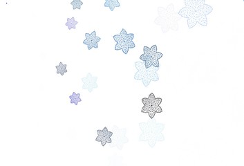 Light Gray vector doodle backdrop with flowers.
