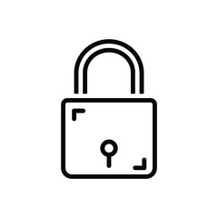 Black line  icon for lock 