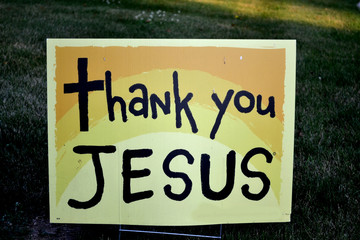 Fototapeta premium Thank You Jesus Signage
