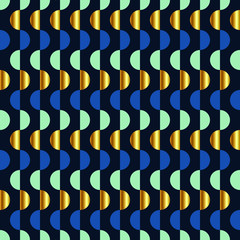 Seamless half circle vector illustration background. Repeating geometric tiles. 