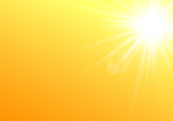 Summer sunshine abstract background template, realistic vector illustration.