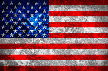 USA Flag on Concrete grunge texture