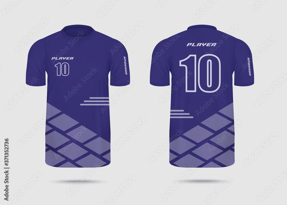 Sticker Blue athlete T-shirt mockup set from front and back view