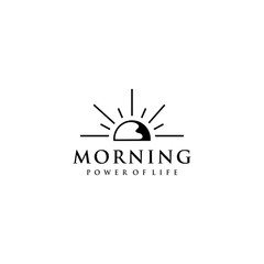 Illustration morning sign with Sunlight logo design template