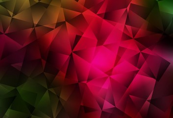 Dark Green, Red vector low poly layout.