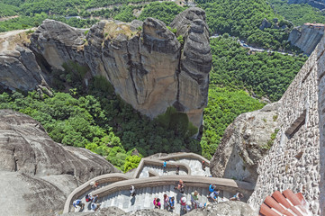 Way up to monastery of Meteora, Greece