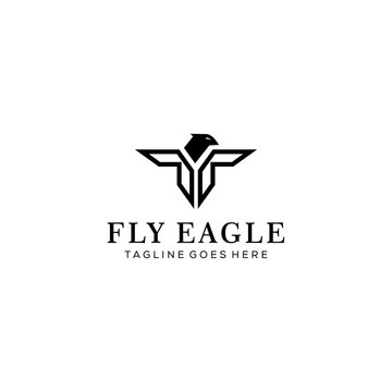 Creative luxury Modern Eagle head Logo Vector icon template