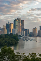 Obraz premium Scenic sunset over the Brisbane City, Australia