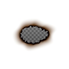 Burnt paper hole with blank transparent inside - realistic frame