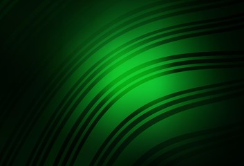 Dark Green vector pattern with bent lines.