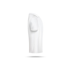 Men's white polo shirt with short sleeves and collar - realistic blank mockup