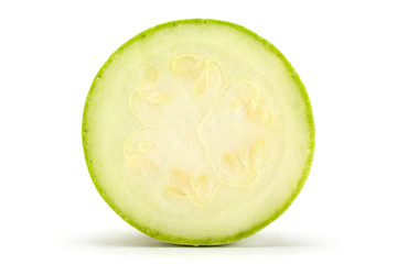 Marrow squash vegetable closeup on white background