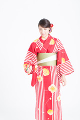 Fototapeta premium けん玉で遊ぶ女性