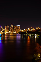 Fototapeta na wymiar Long exposure photo of Brisbane skyline at night