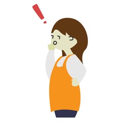 illustration of a woman in an apron - surprised