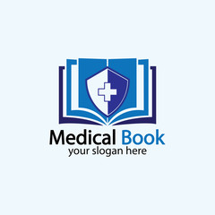 Medical Book Logo icon design vector,health book education logo Designs Inspiration.