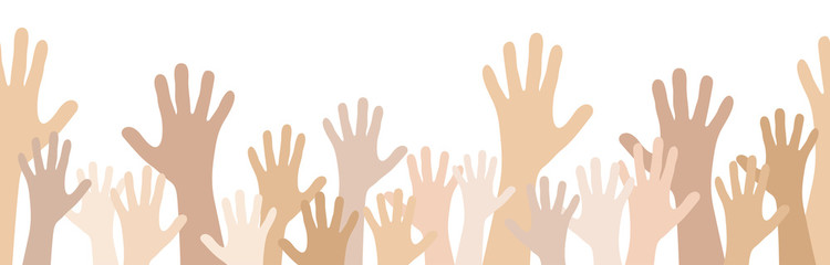 many people stretch their hands up