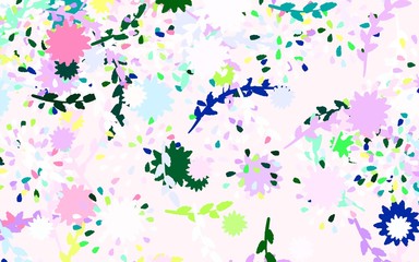 Light Multicolor vector elegant wallpaper with flowers