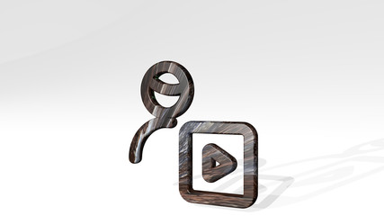 SINGLE MAN ACTIONS PLAYER 3D icon standing on the floor - 3D illustration for background and isolated