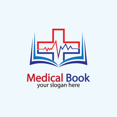 Medical Book Logo icon design vector,health book education logo Designs Inspiration.