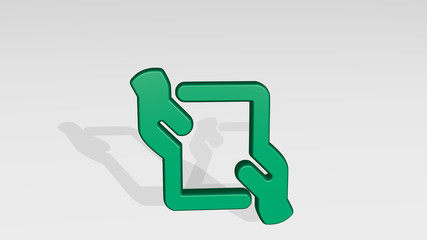 BUSINESS CONTRACT GIVE 3D icon casting shadow - 3D illustration for background and concept