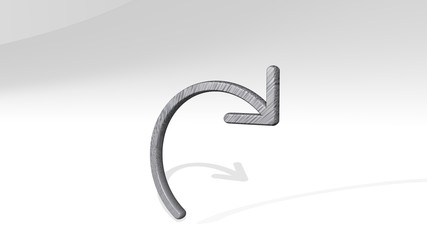 redo 3D icon standing on the floor - 3D illustration for arrow and refresh