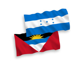Flags of Antigua and Barbuda and Honduras on a white background