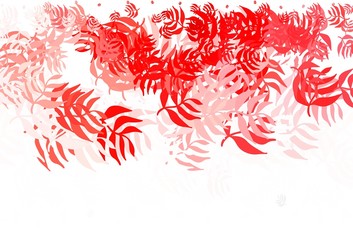 Light Red vector natural artwork with leaves.