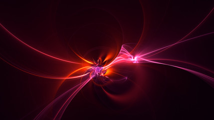 3D rendering abstract red fractal light background