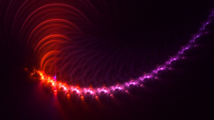 3D rendering abstract red fractal light background