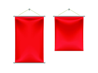 Set of Realistic Banner with Folds . Isolated Vector Elements