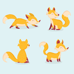 fox hand drawn collection flat design (4)