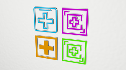 ADDTHIS colorful set of icons - 3D illustration