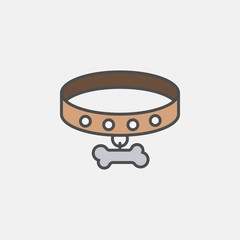 .pet collar icon, simple infographic element, in flat line style from Pet-vet set, for web and UI design